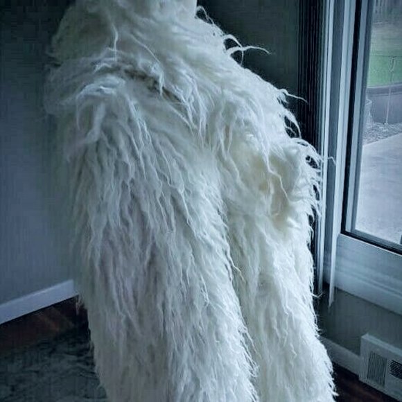 Free People Fur Jacket Cream Y2K style - Picture 3 of 3